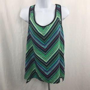 Decree multi color geometric v design tank top M